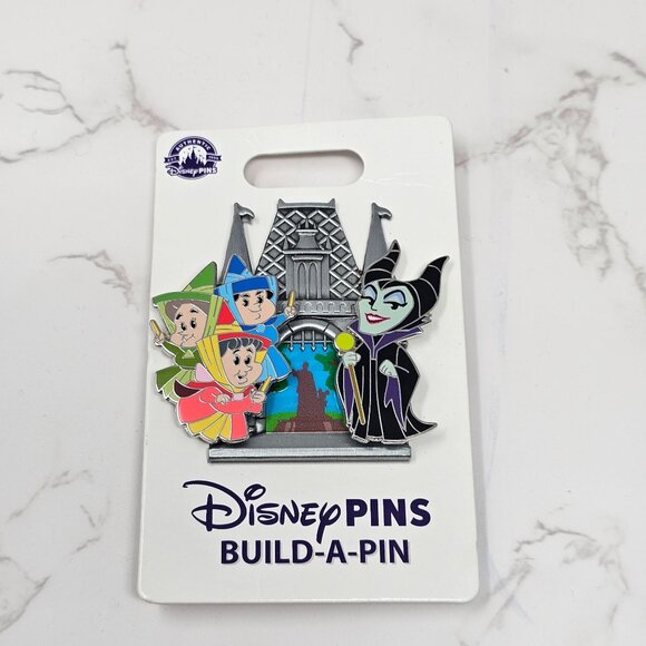 Disney Maleficent And Sleeping Beauty Fairies Build A Pin Pin Set - Picture 1 of 3